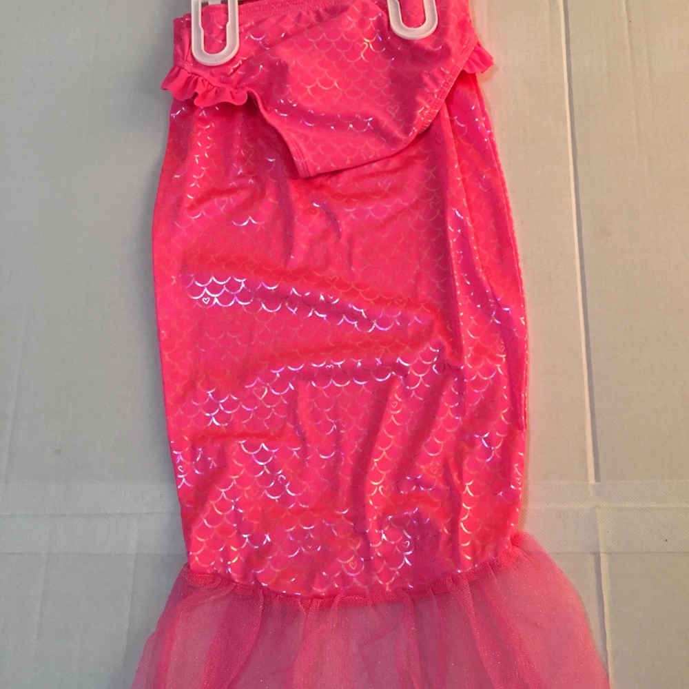 Girls Mermaid swimsuit 3piece set Pink - Picture 5 of 6